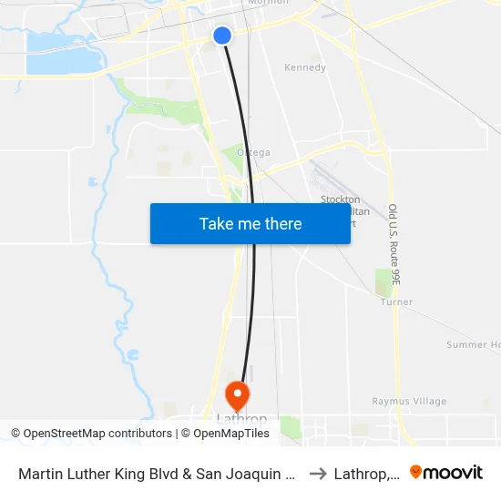 Martin Luther King Blvd & San Joaquin St Fs/Wb to Lathrop, CA map