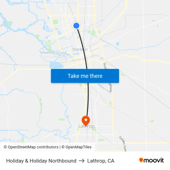 Holiday & Holiday Northbound to Lathrop, CA map