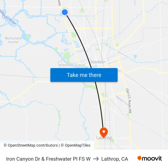 Iron Canyon Dr & Freshwater Pl FS W to Lathrop, CA map