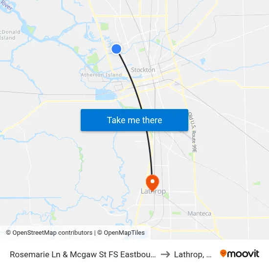 Rosemarie Ln & Mcgaw St FS Eastbound to Lathrop, CA map