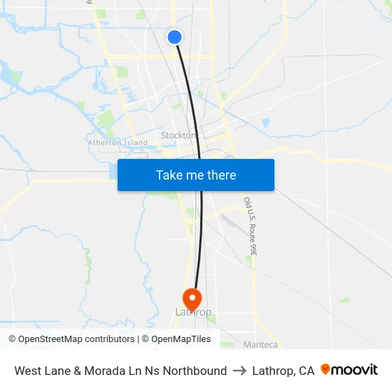 West Lane & Morada Ln Ns Northbound to Lathrop, CA map