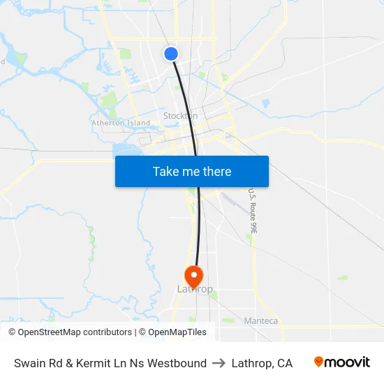 Swain Rd & Kermit Ln Ns Westbound to Lathrop, CA map