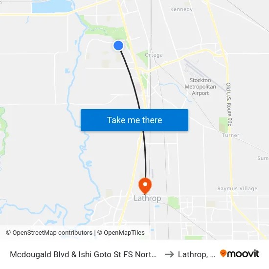 Mcdougald Blvd & Ishi Goto St FS Northbound to Lathrop, CA map