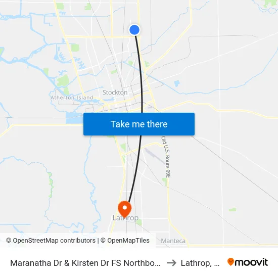Maranatha Dr & Kirsten Dr FS Northbound to Lathrop, CA map