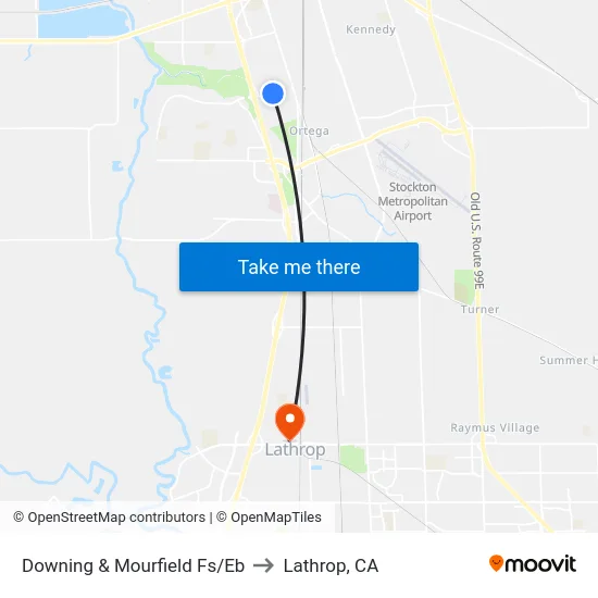 Downing & Mourfield Fs/Eb to Lathrop, CA map