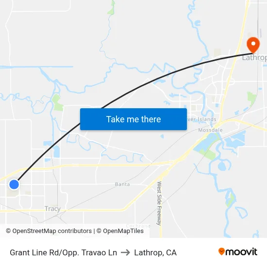 Grant Line Rd/Opp. Travao Ln to Lathrop, CA map