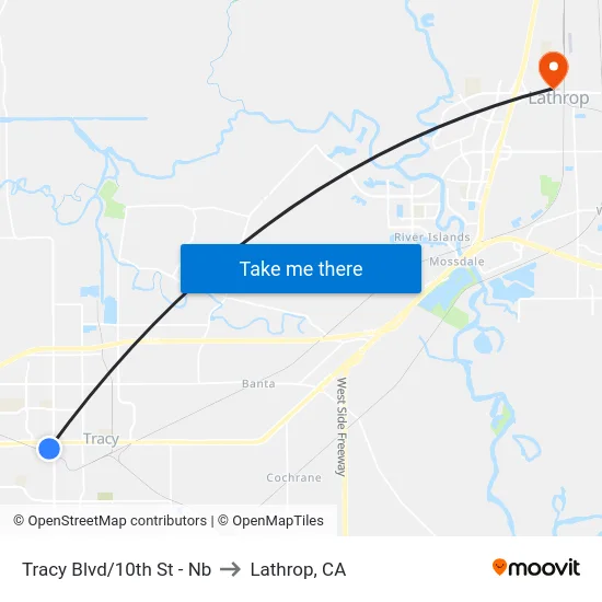 Tracy Blvd/10th St - Nb to Lathrop, CA map