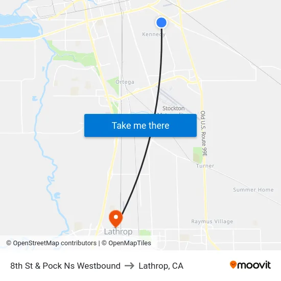 8th St & Pock Ns Westbound to Lathrop, CA map