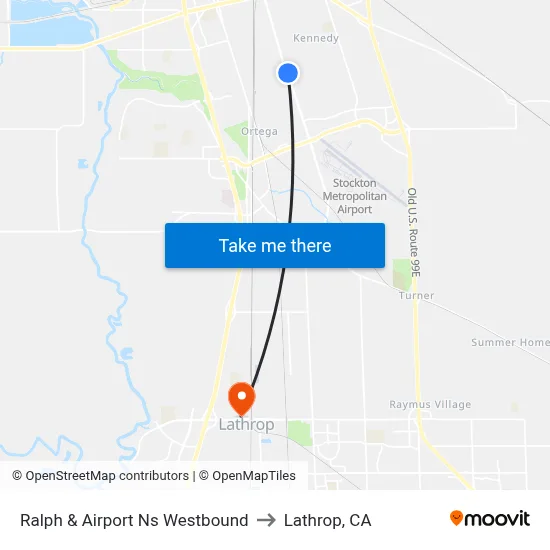 Ralph & Airport Ns Westbound to Lathrop, CA map
