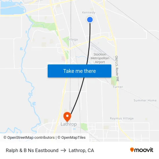 Ralph & B Ns Eastbound to Lathrop, CA map