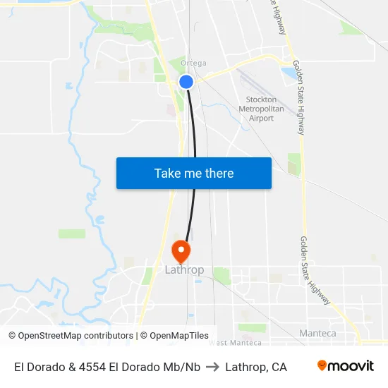 El Dorado & 4554 El Dorado Mb/Nb to Lathrop, CA map