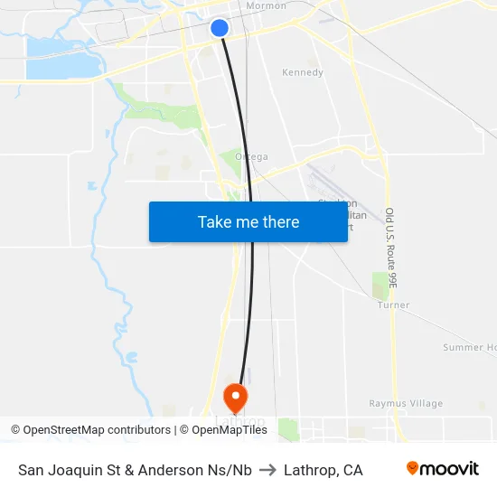 San Joaquin St & Anderson Ns/Nb to Lathrop, CA map