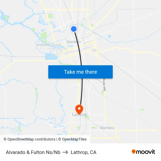 Alvarado & Fulton Ns/Nb to Lathrop, CA map