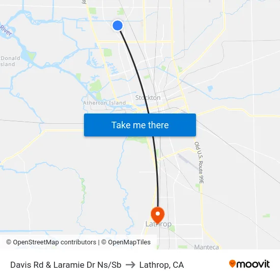 Davis Rd & Laramie Dr Ns/Sb to Lathrop, CA map