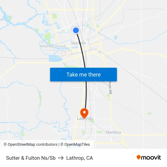 Sutter & Fulton Ns/Sb to Lathrop, CA map
