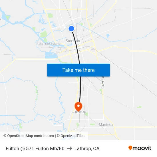 Fulton @ 571 Fulton Mb/Eb to Lathrop, CA map