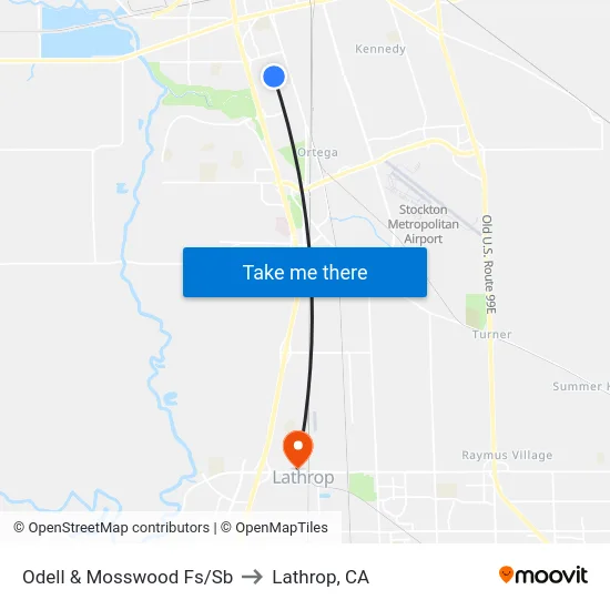 Odell & Mosswood Fs/Sb to Lathrop, CA map