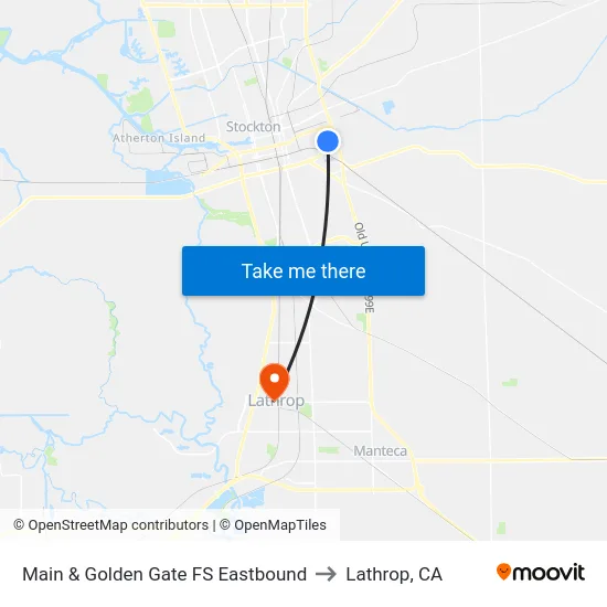 Main & Golden Gate FS Eastbound to Lathrop, CA map