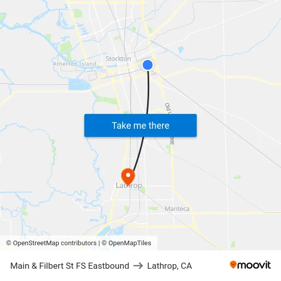 Main & Filbert St FS Eastbound to Lathrop, CA map