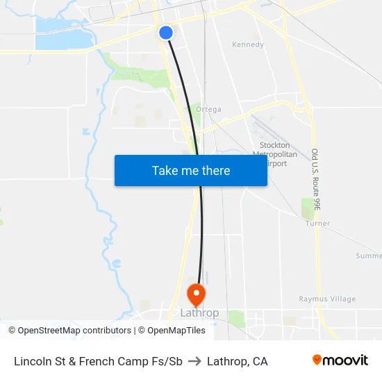 Lincoln St & French Camp Fs/Sb to Lathrop, CA map