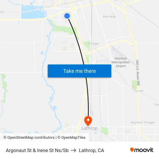 Argonaut St & Irene St Ns/Sb to Lathrop, CA map
