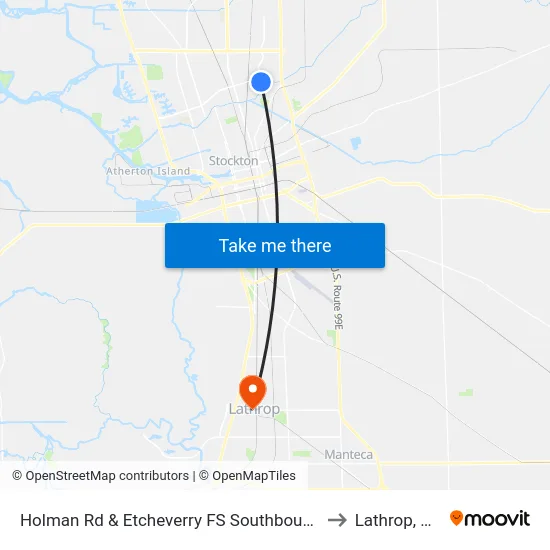 Holman Rd & Etcheverry FS Southbound to Lathrop, CA map
