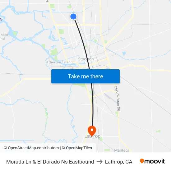 Morada Ln & El Dorado Ns Eastbound to Lathrop, CA map