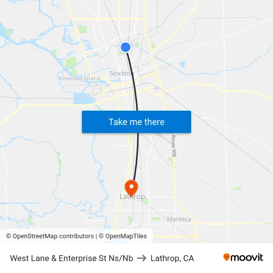 West Lane & Enterprise St Ns/Nb to Lathrop, CA map