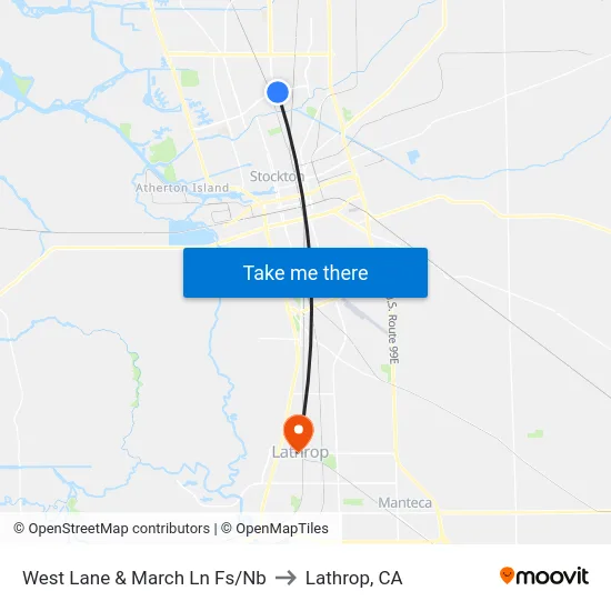 West Lane & March Ln Fs/Nb to Lathrop, CA map
