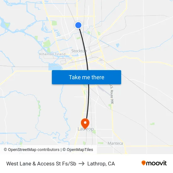 West Lane & Access St Fs/Sb to Lathrop, CA map