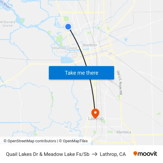 Quail Lakes Dr & Meadow Lake Fs/Sb to Lathrop, CA map