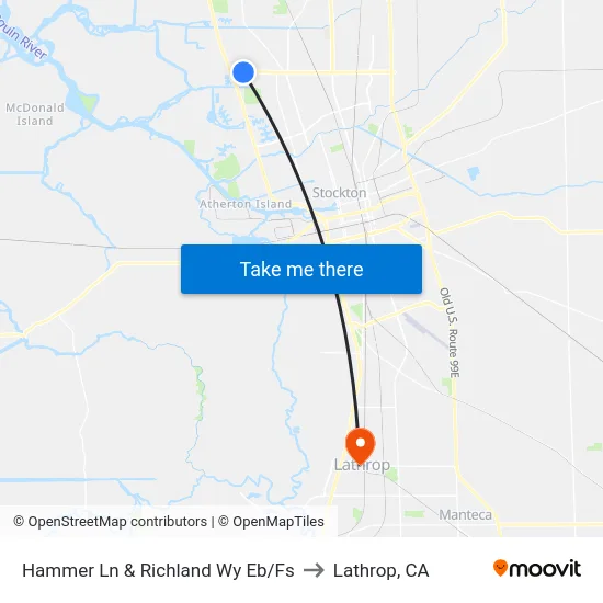 Hammer Ln & Richland Wy Eb/Fs to Lathrop, CA map
