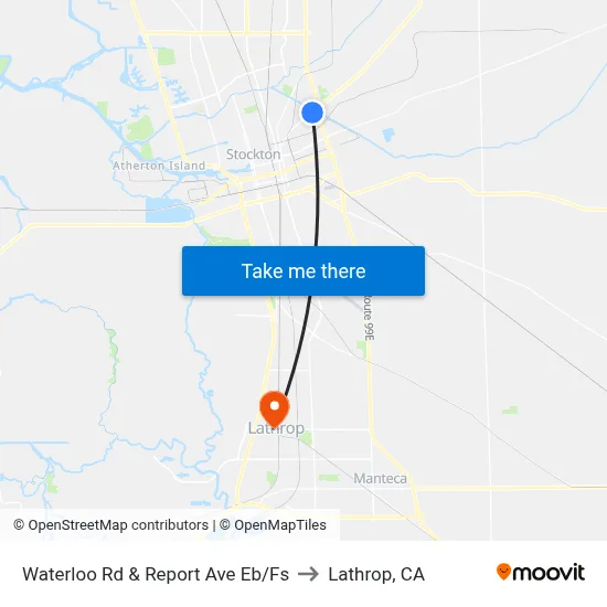 Waterloo Rd & Report Ave Eb/Fs to Lathrop, CA map
