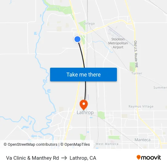 Va Clinic & Manthey Rd to Lathrop, CA map