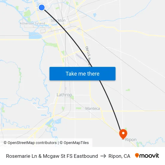 Rosemarie Ln & Mcgaw St FS Eastbound to Ripon, CA map