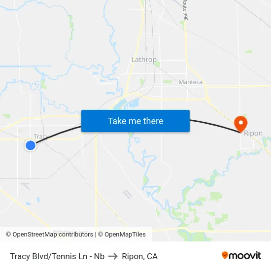 Tracy Blvd/Tennis Ln - Nb to Ripon, CA map