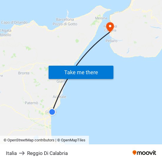 Italia to Reggio Di Calabria map
