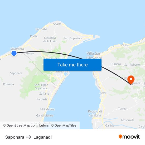 Saponara to Laganadi map