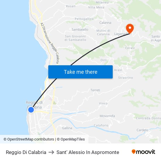 Reggio Di Calabria to Sant' Alessio In Aspromonte map