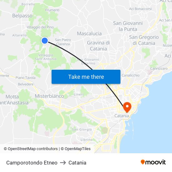 Camporotondo Etneo to Catania map