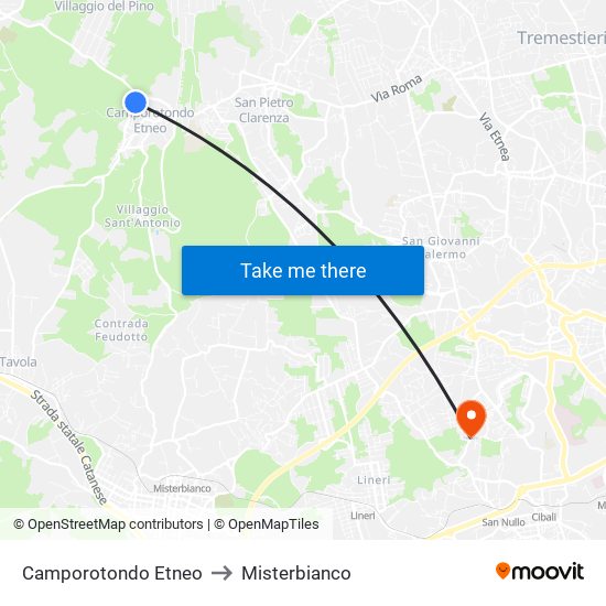 Camporotondo Etneo to Misterbianco map