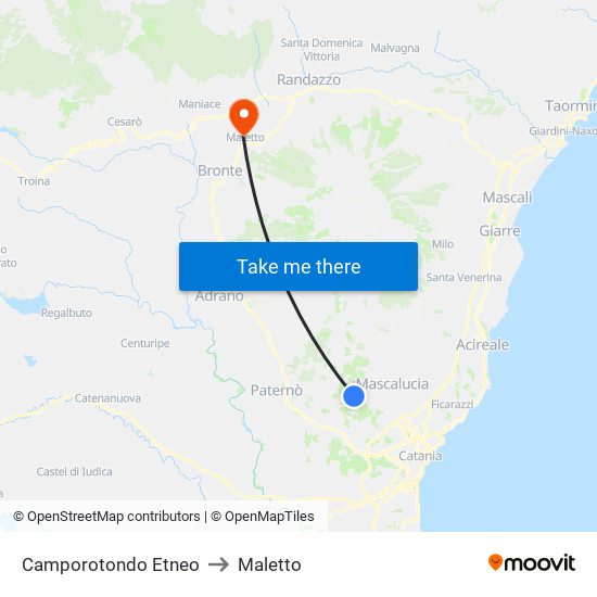 Camporotondo Etneo to Maletto map