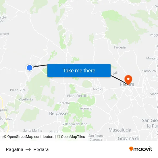 Ragalna to Pedara map