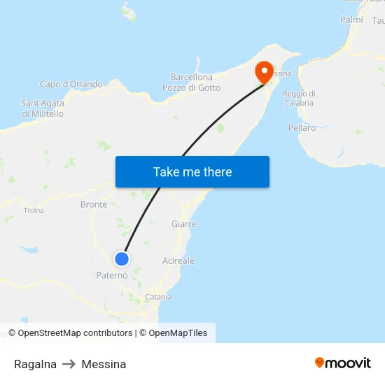 Ragalna to Messina map