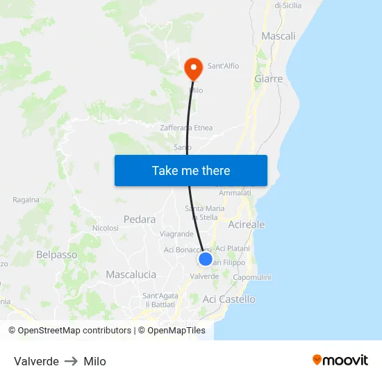 Valverde to Milo map