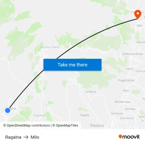 Ragalna to Milo map