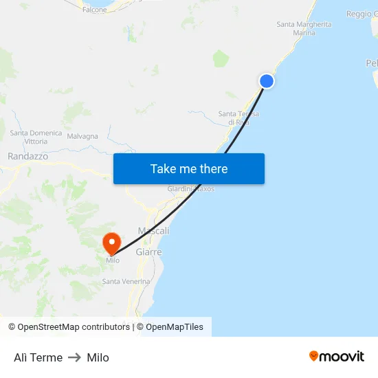 Ali Terme to Milo map