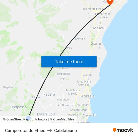 Camporotondo Etneo to Calatabiano map