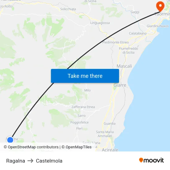Ragalna to Castelmola map