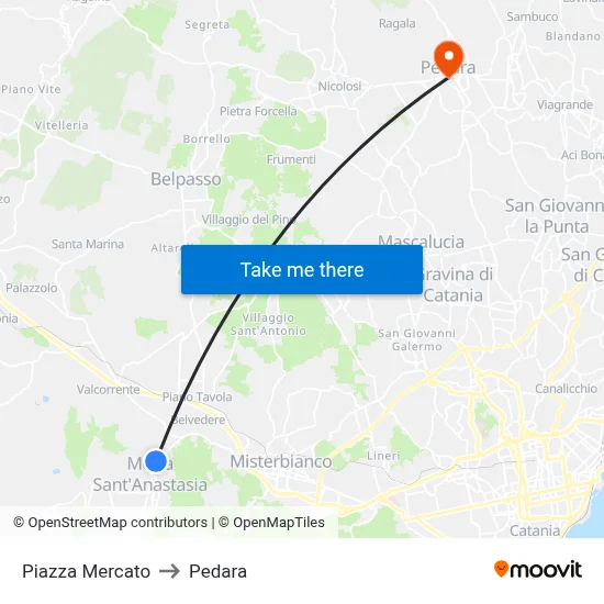 Market Square to Pedara map